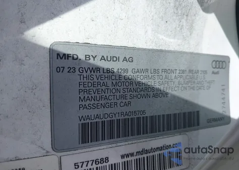 2024 Audi A3 Premium 40 Tfsi Front-Wheel Drive S Tronic из США, поврежденный, VIN WAUAUDGY1RA015705